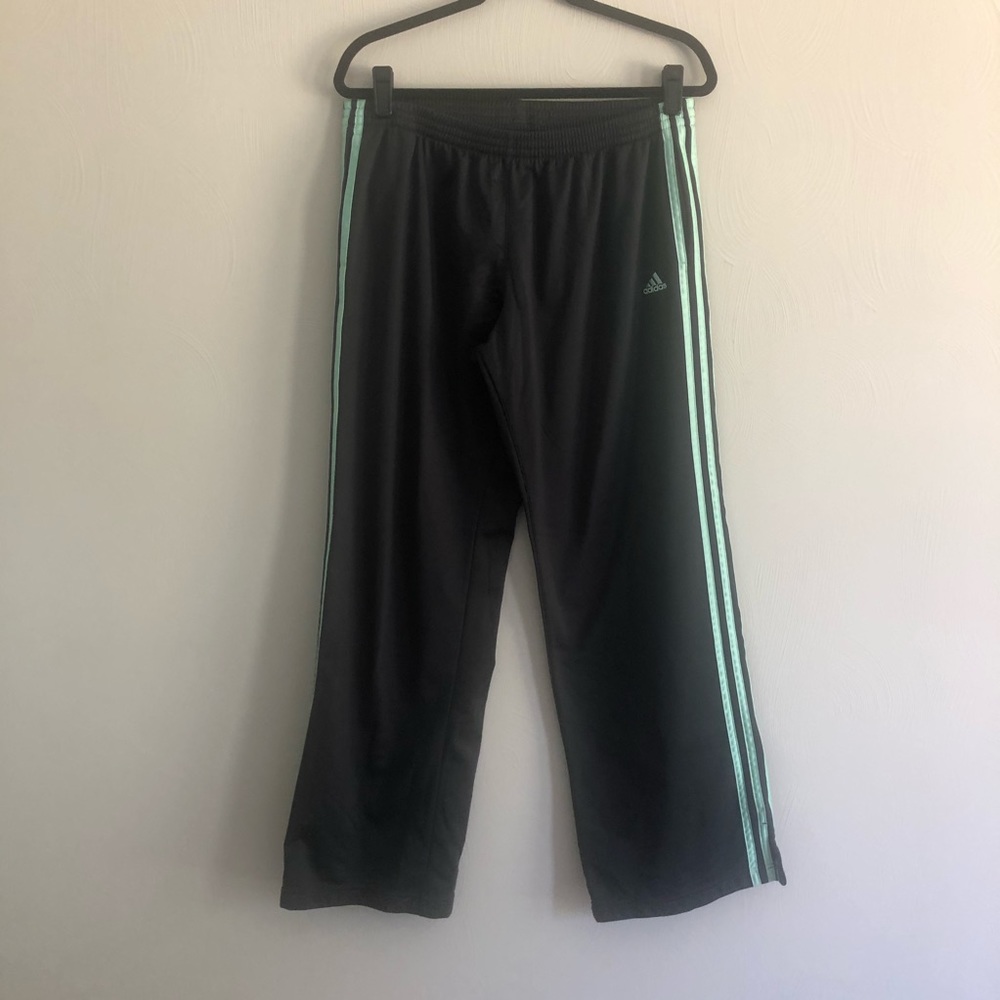 Adidas Charcoal Grey Mint Stripe Y2K Track Pants - Picture 2 of 4